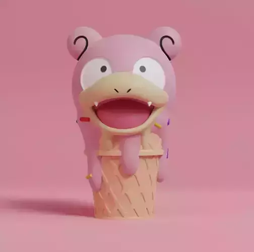 Pokemon - Ice Cream Slowpoke 3D print model