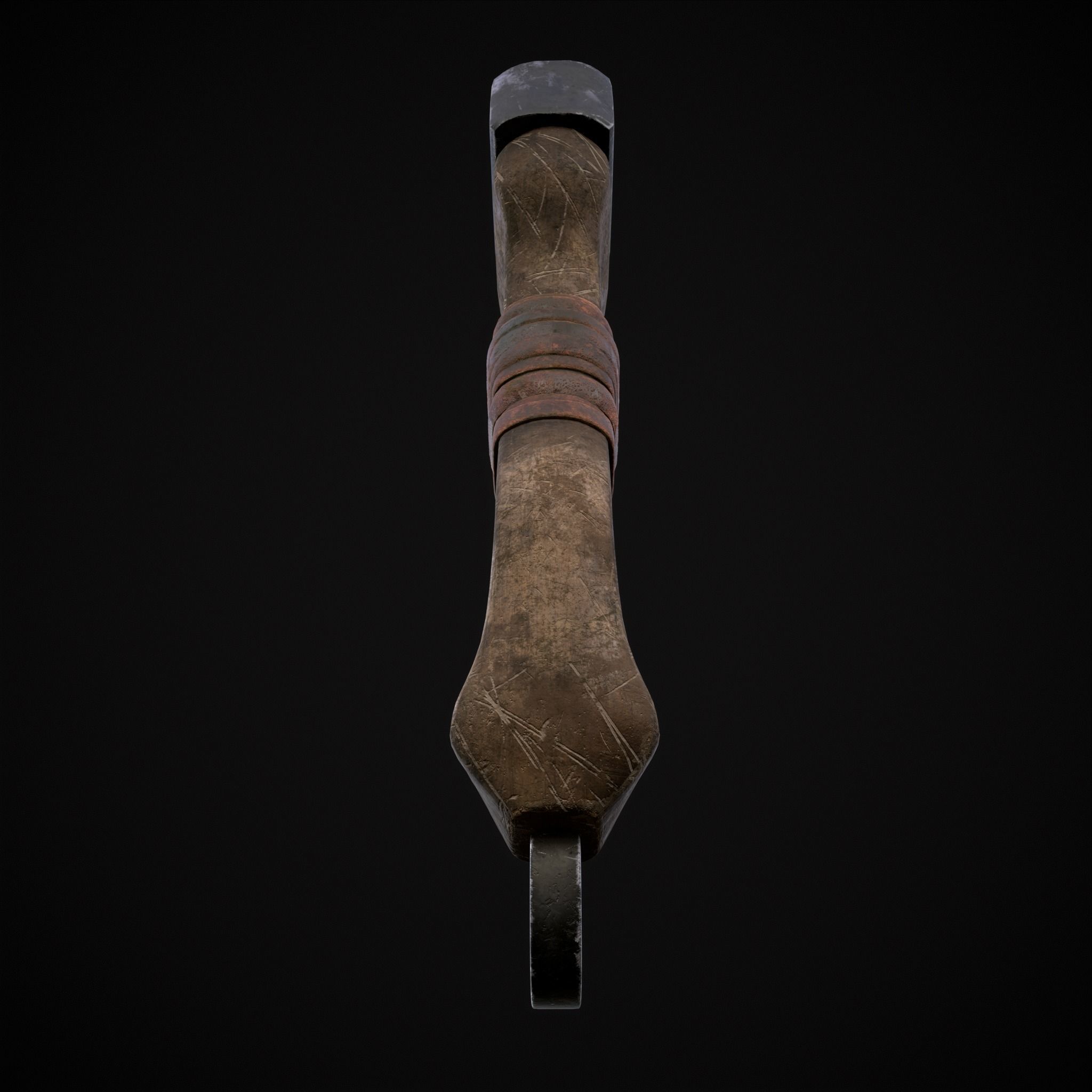 Mini Bearded Hand Axe Low-poly 3D model_11