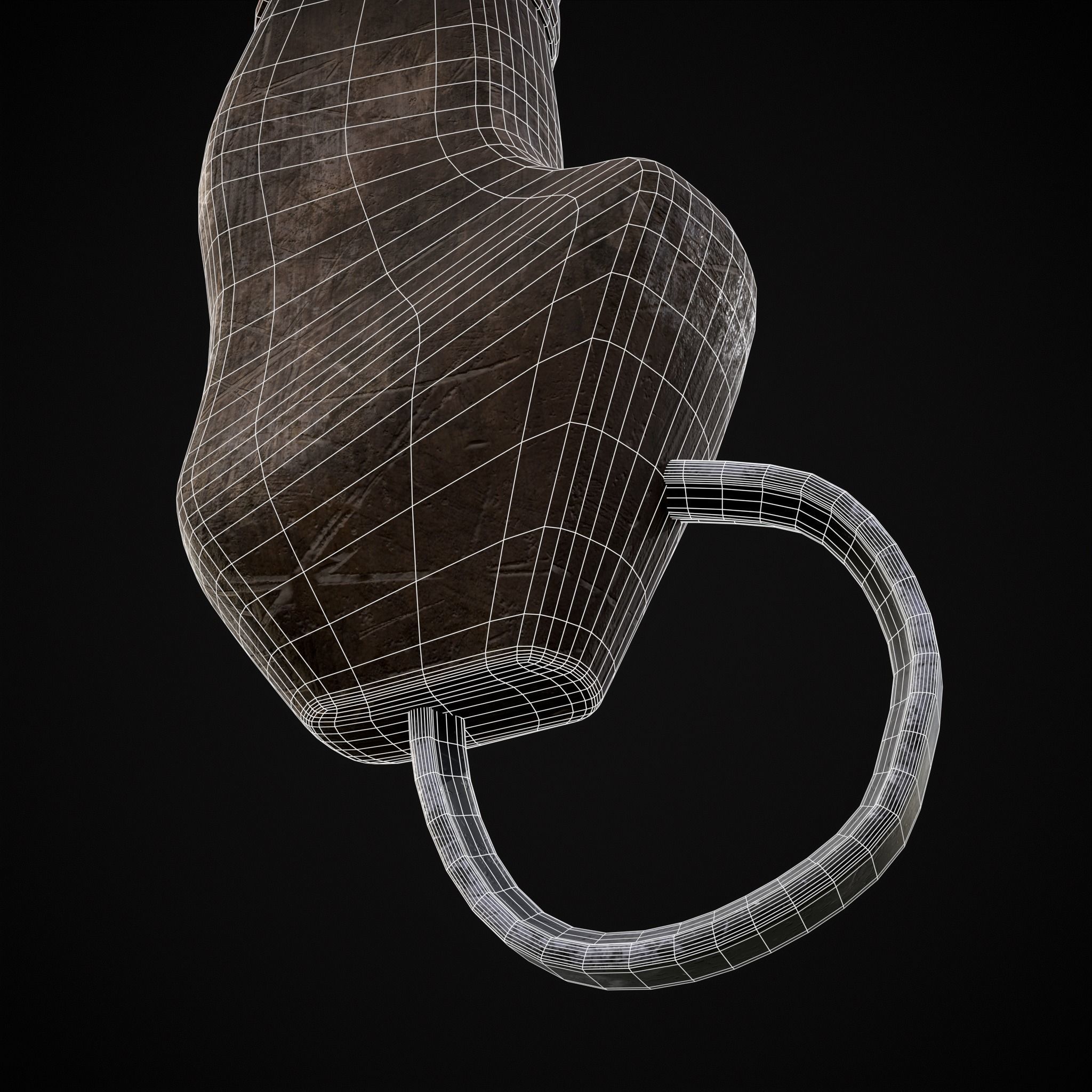 Mini Bearded Hand Axe Low-poly 3D model_16