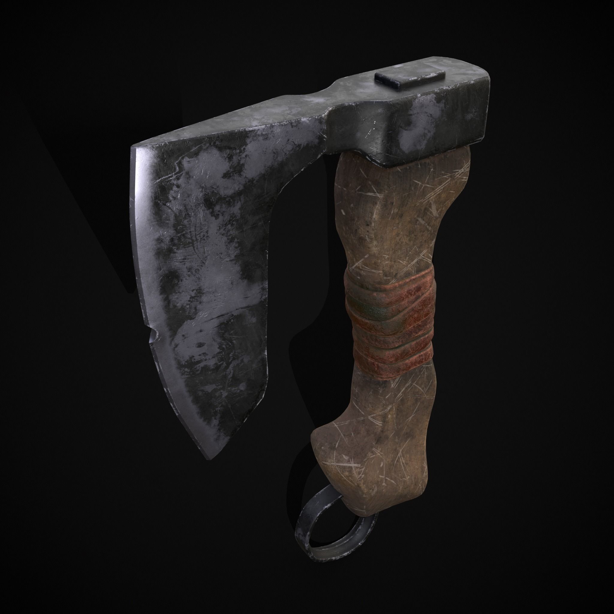Mini Bearded Hand Axe Low-poly 3D model_31