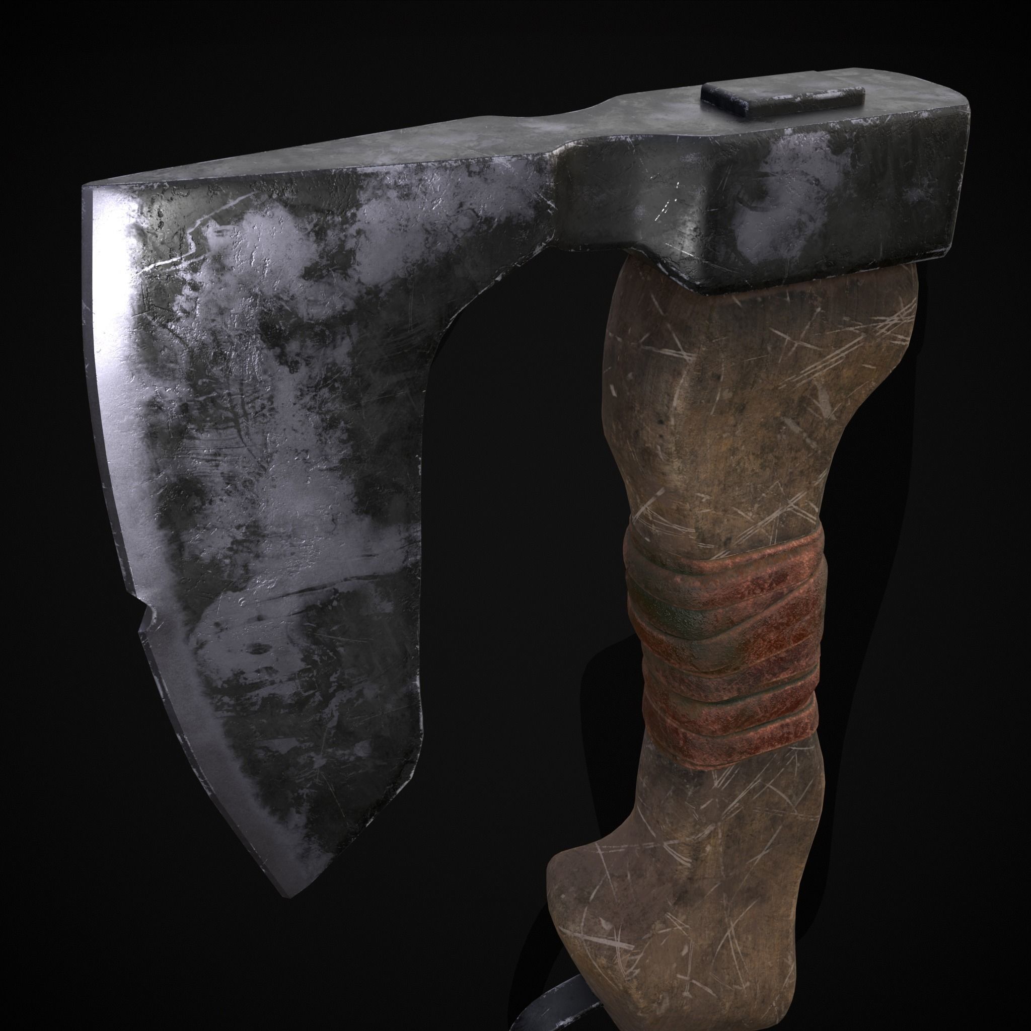 Mini Bearded Hand Axe Low-poly 3D model_19