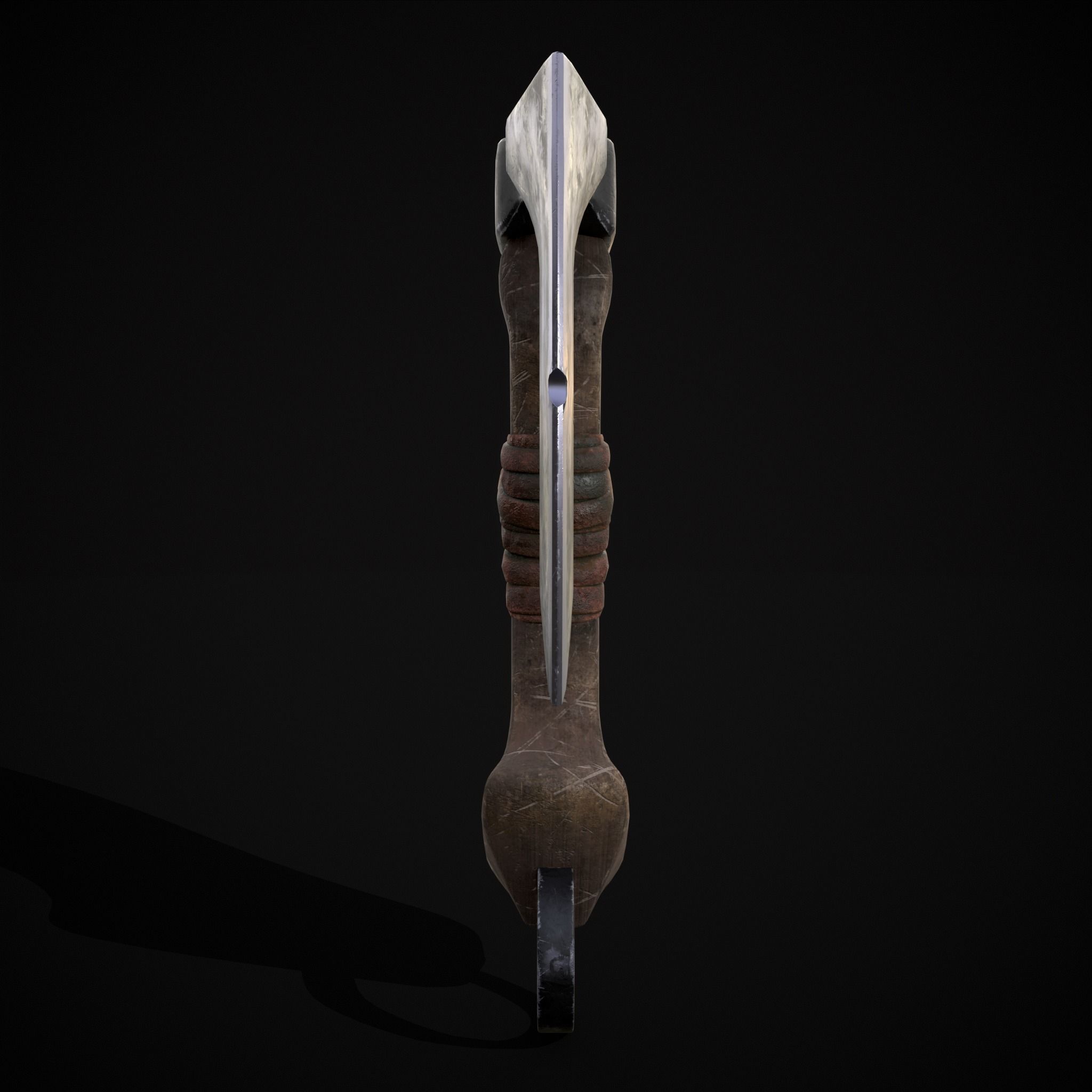 Mini Bearded Hand Axe Low-poly 3D model_27