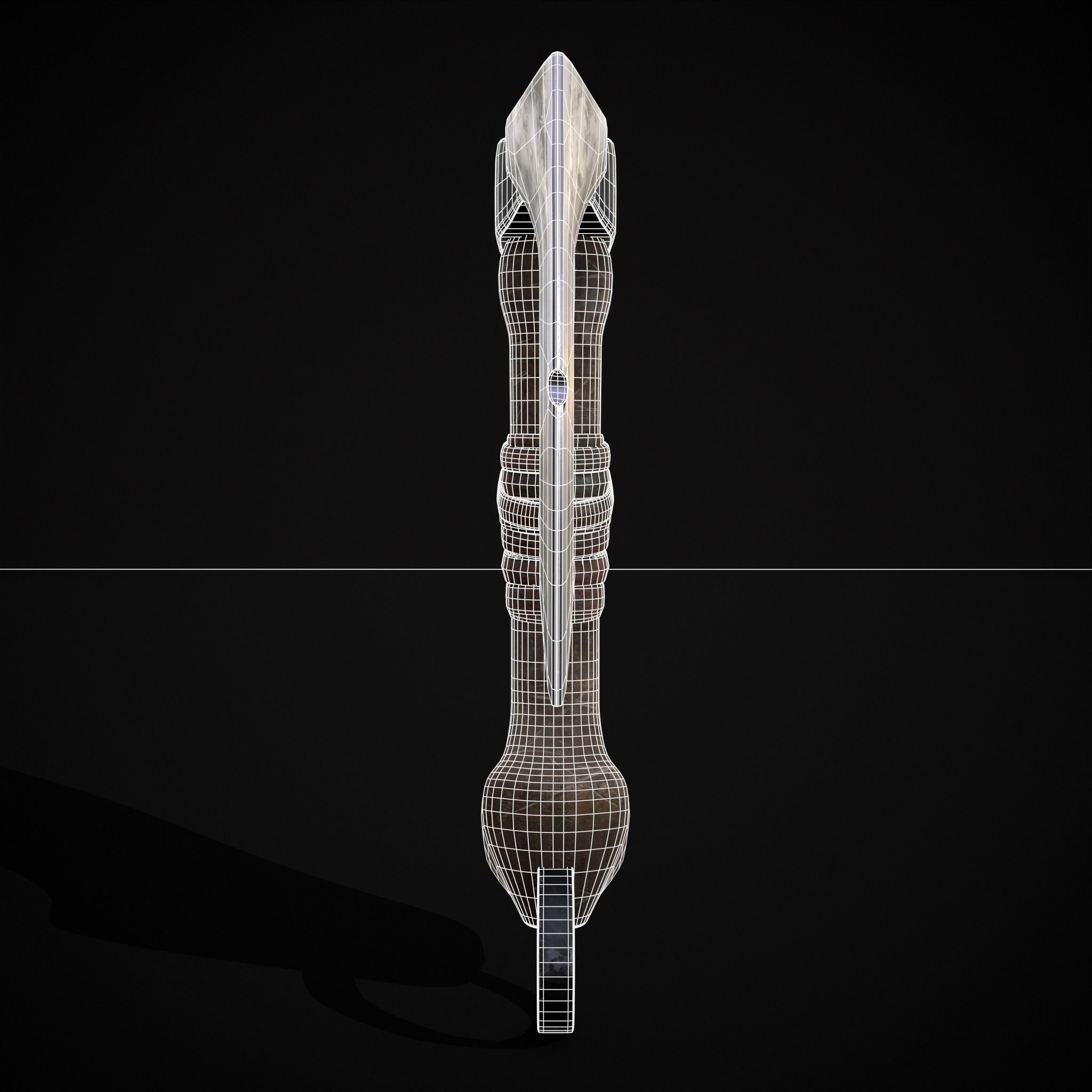 Mini Bearded Hand Axe Low-poly 3D model_28