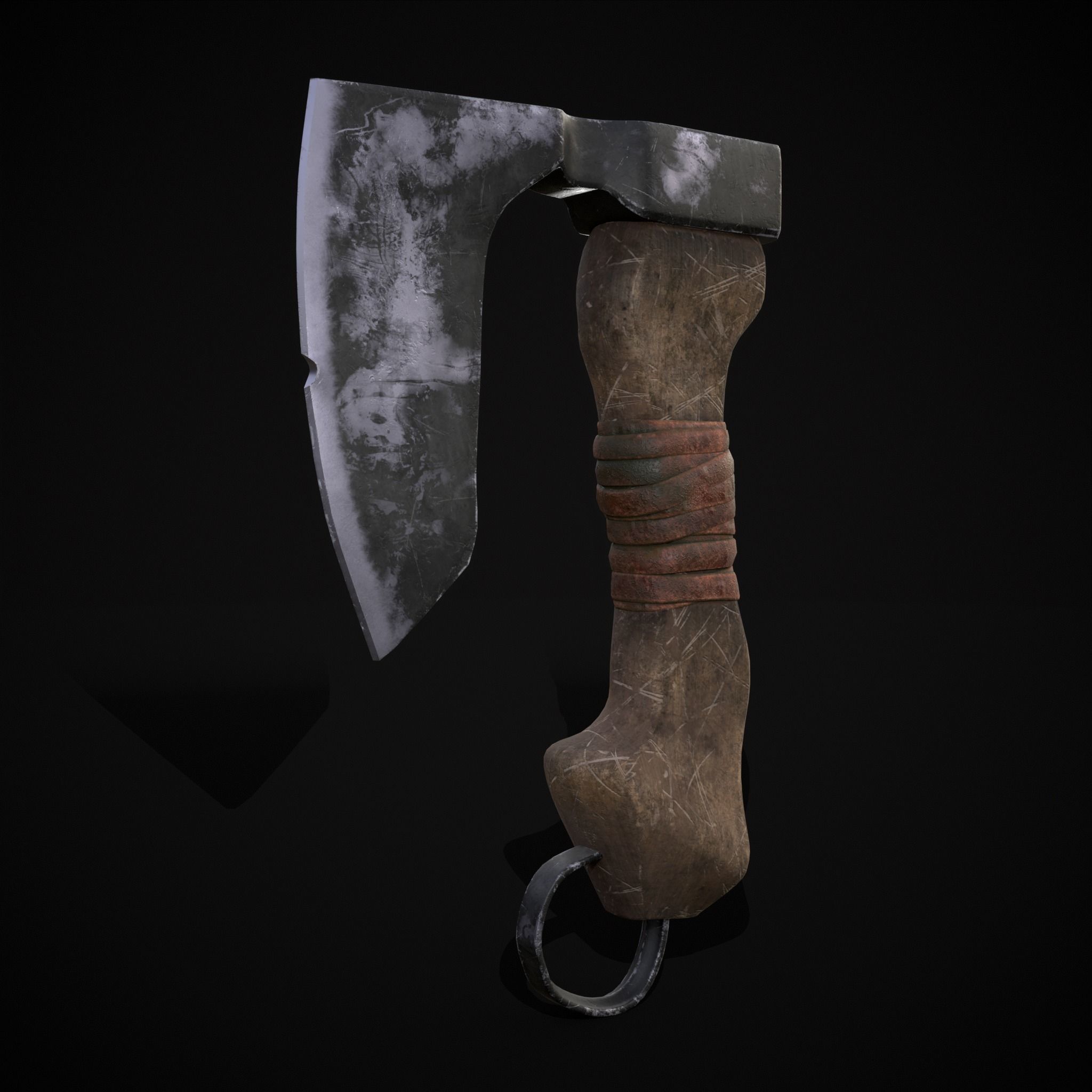 Mini Bearded Hand Axe Low-poly 3D model_21