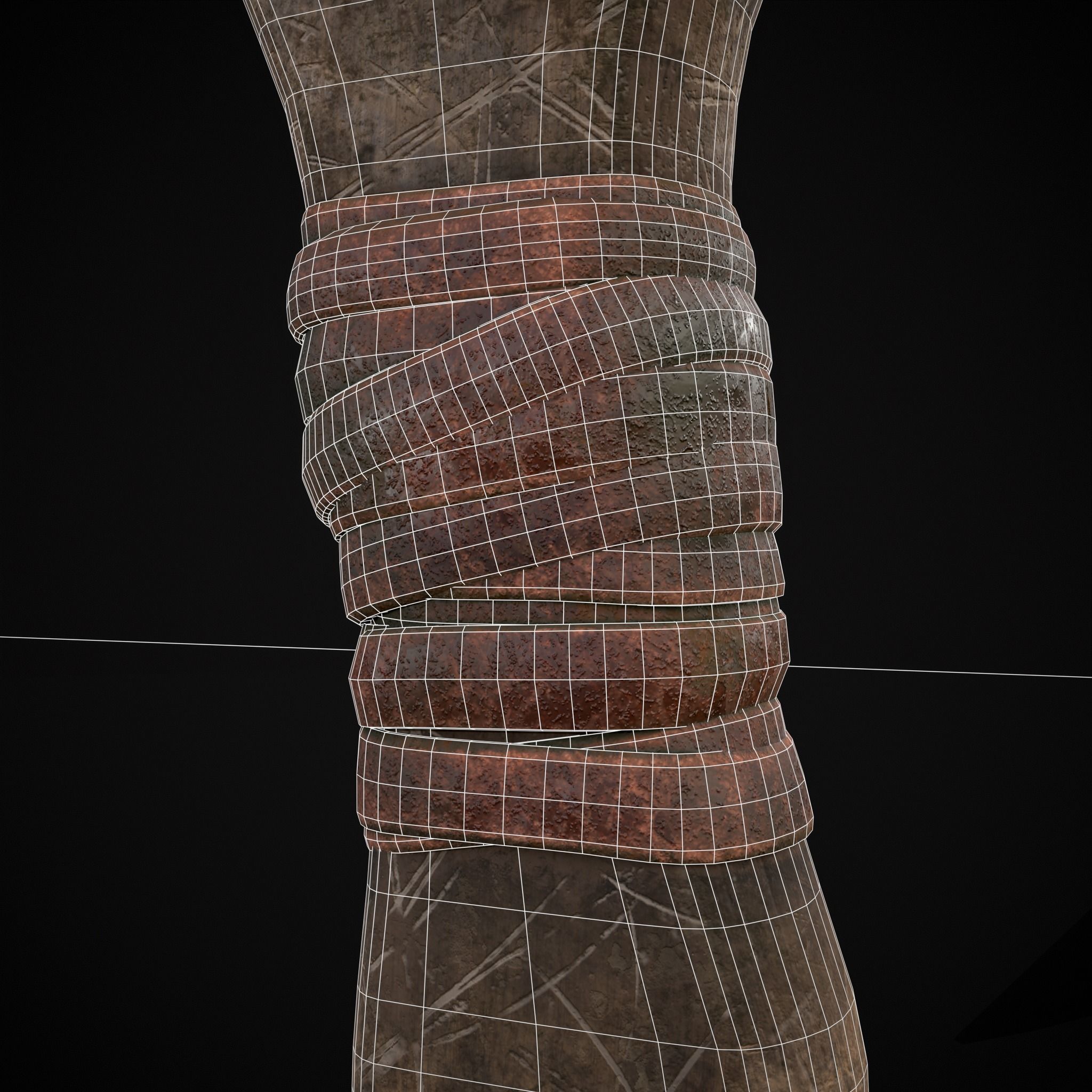 Mini Bearded Hand Axe Low-poly 3D model_4