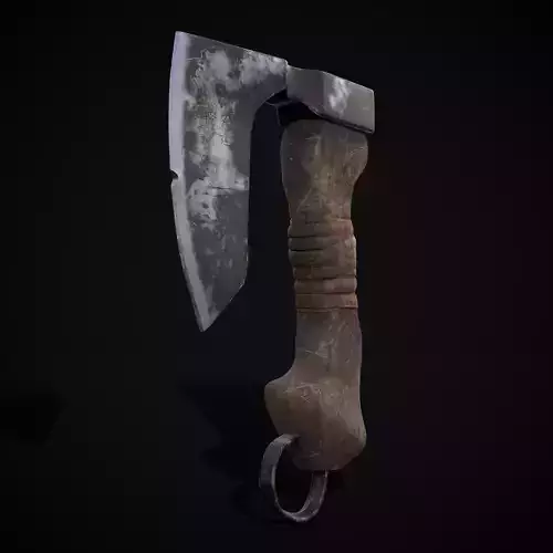 Mini Bearded Hand Axe Low-poly 3D model