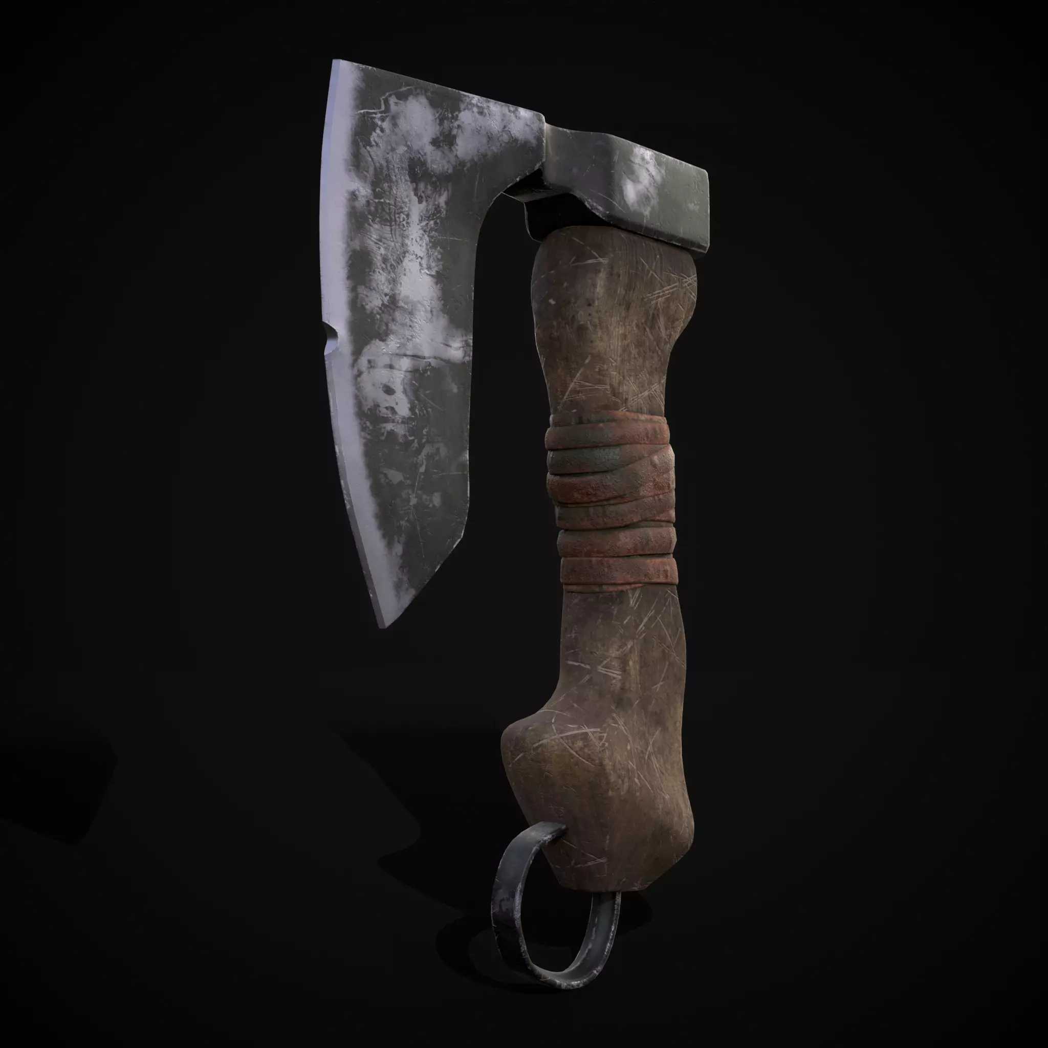 Mini Bearded Hand Axe Low-poly 3D model_0