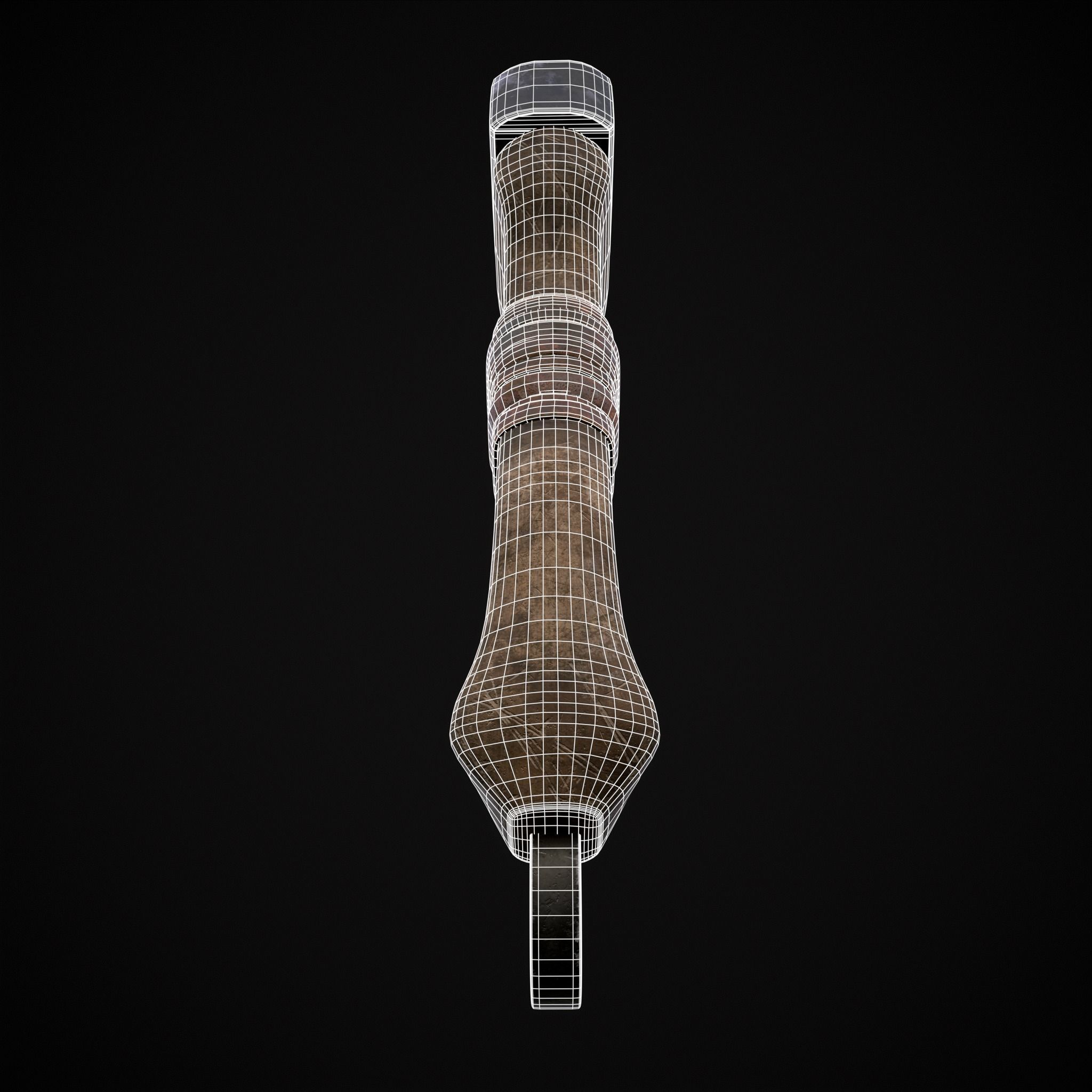 Mini Bearded Hand Axe Low-poly 3D model_12