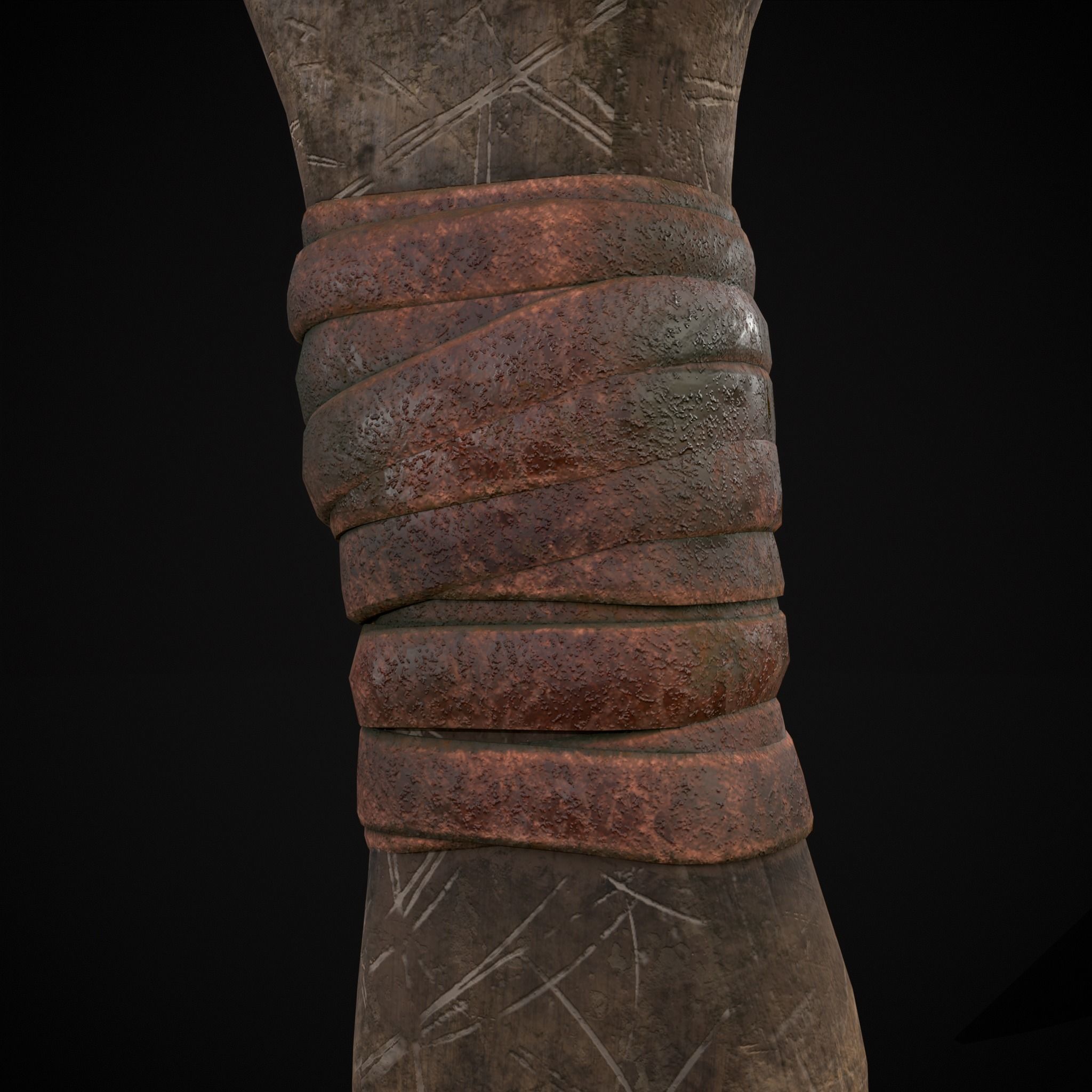 Mini Bearded Hand Axe Low-poly 3D model_3