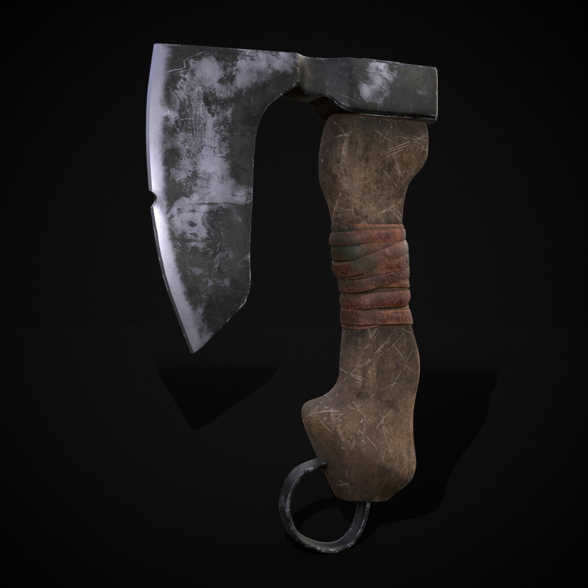 Mini Bearded Hand Axe Low-poly 3D model_33