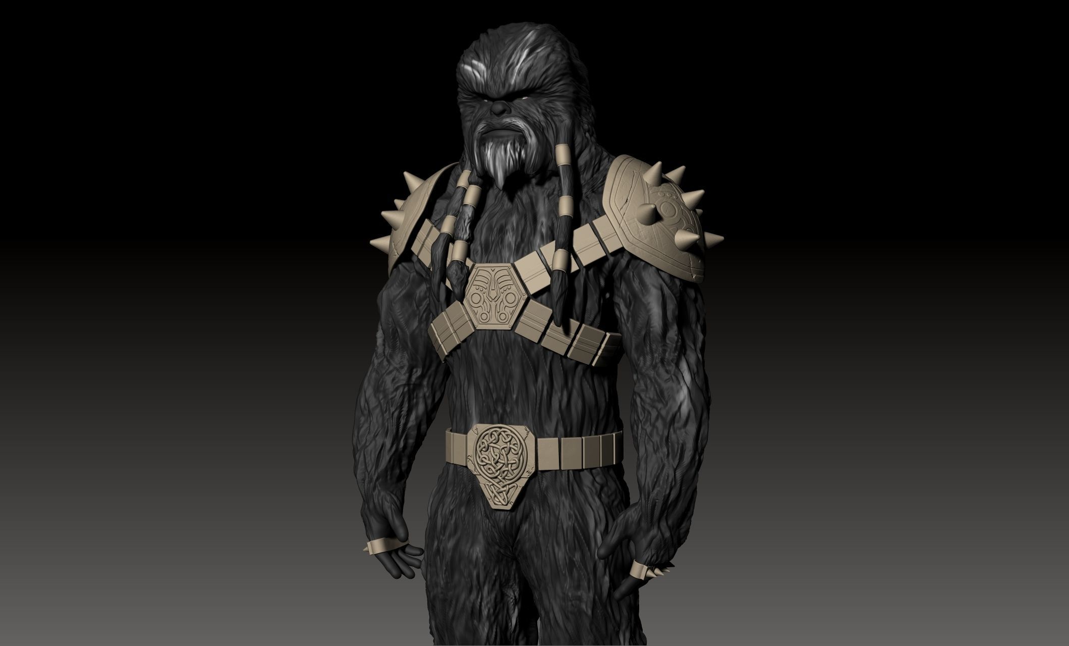 Black Krrsantan armor for cosplay 3D print model_6