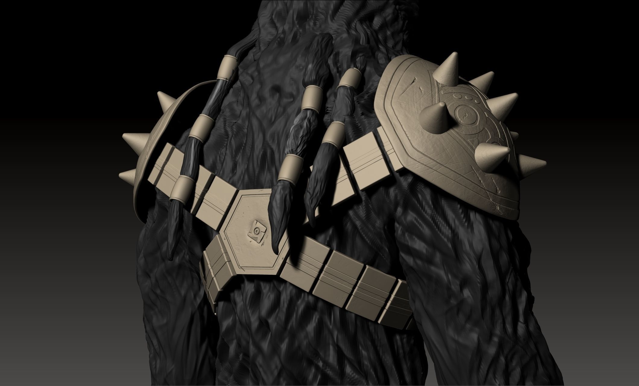 Black Krrsantan armor for cosplay 3D print model_8