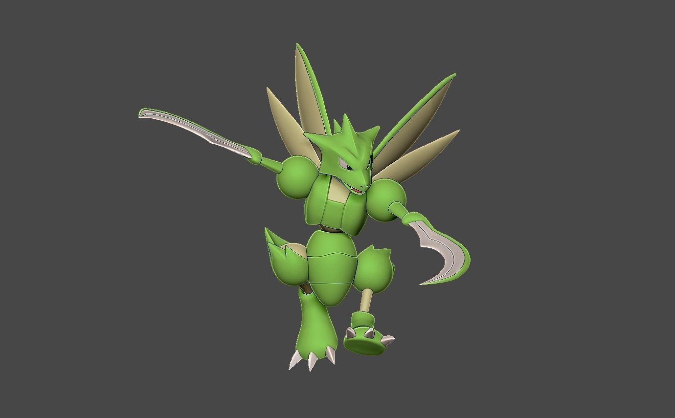 Pokemon scyther 3D print model_1