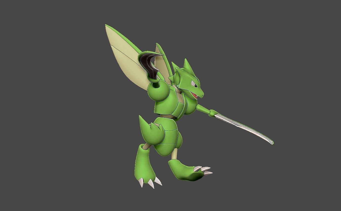 Pokemon scyther 3D print model_9