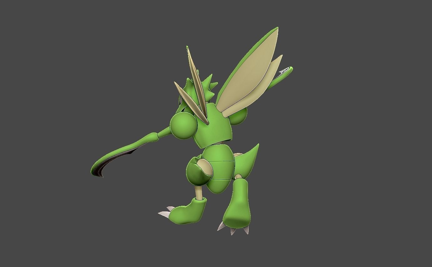 Pokemon scyther 3D print model_7