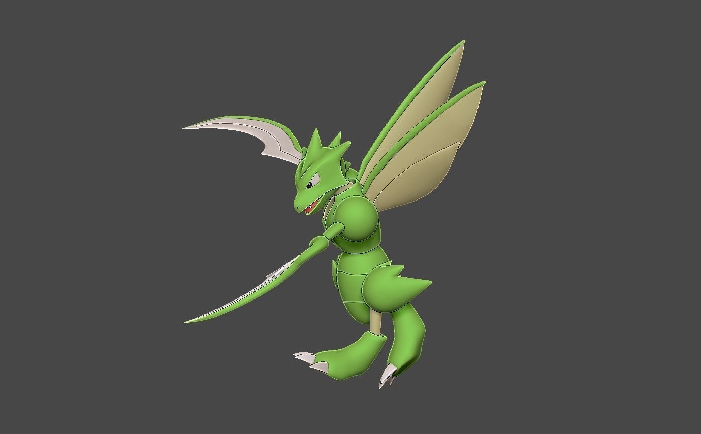 Pokemon scyther 3D print model_5