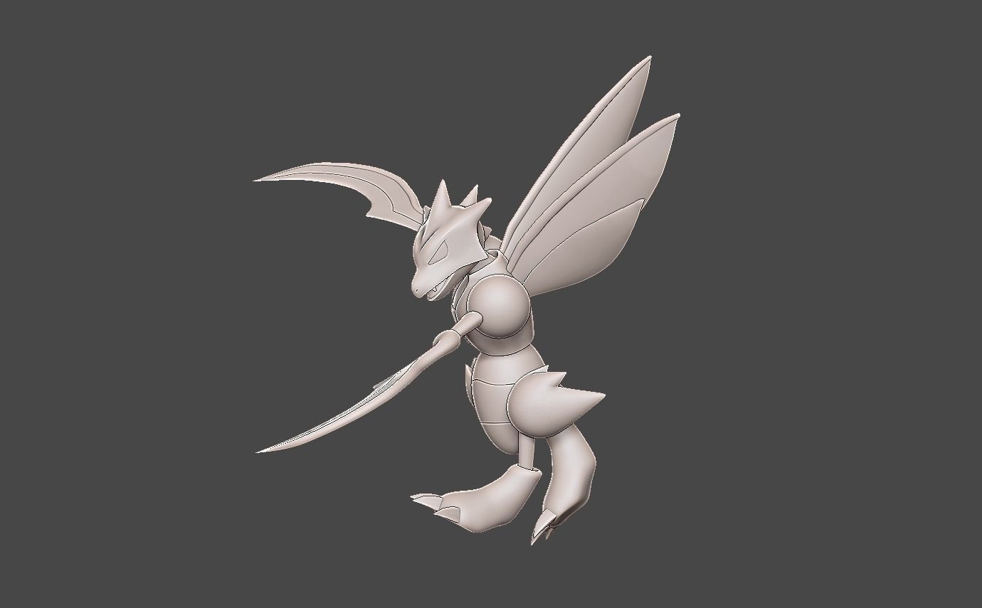 Pokemon scyther 3D print model_6