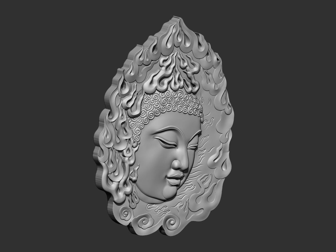 buddha face 3D print model_3