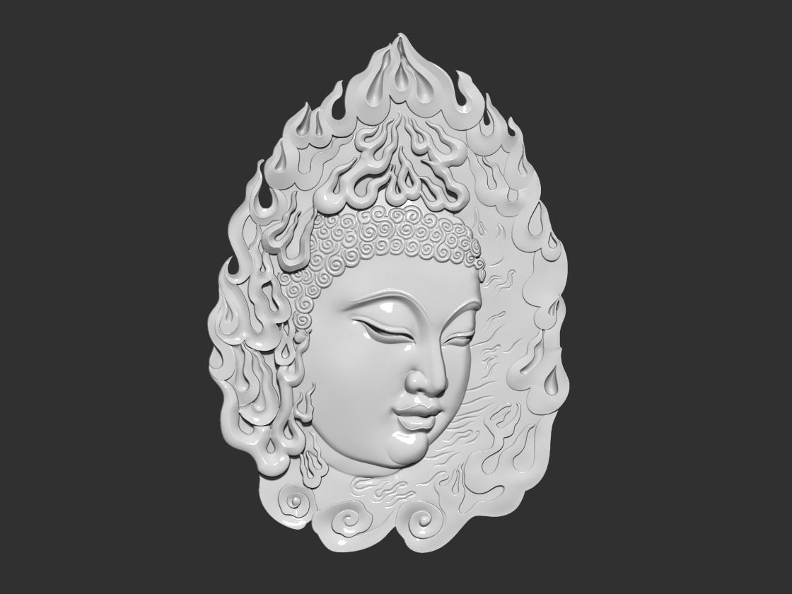 buddha face 3D print model_1
