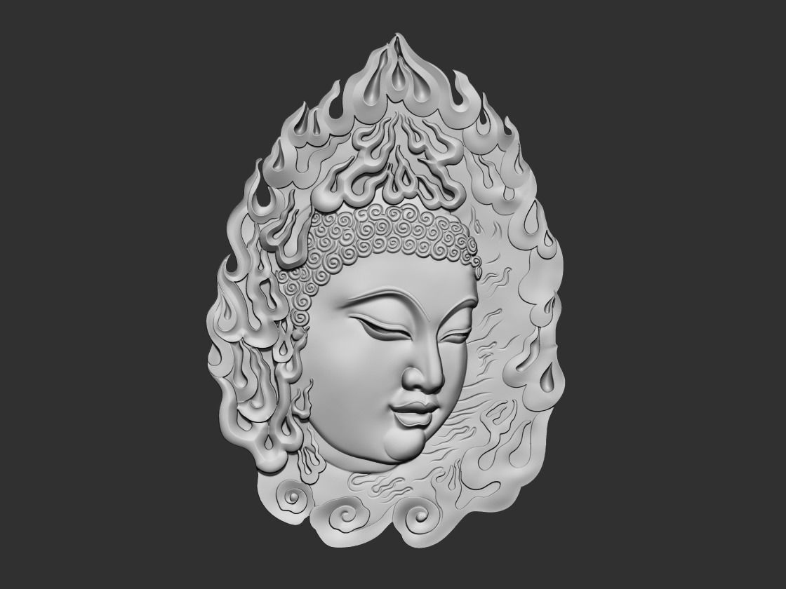 buddha face 3D print model_2
