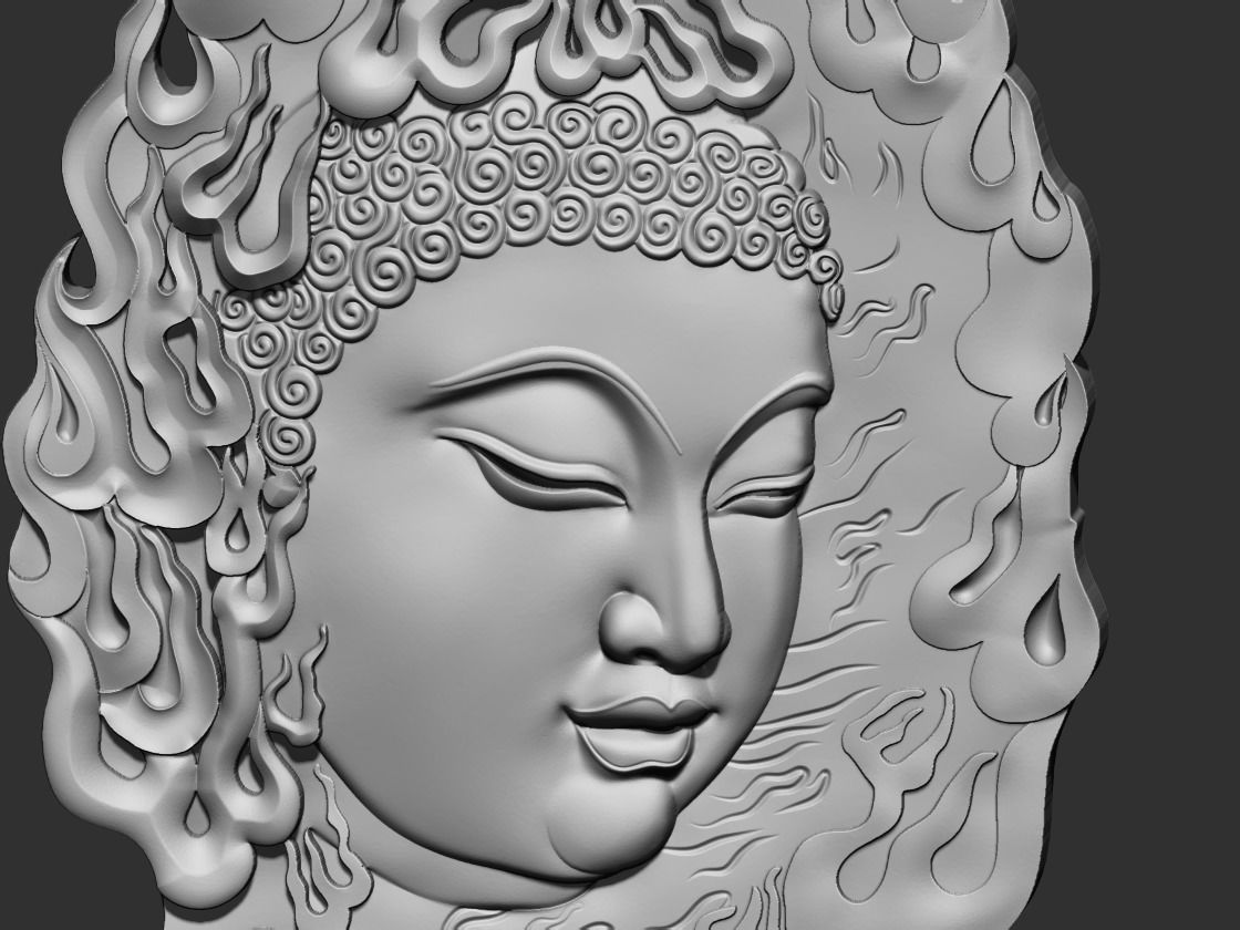 buddha face 3D print model_7