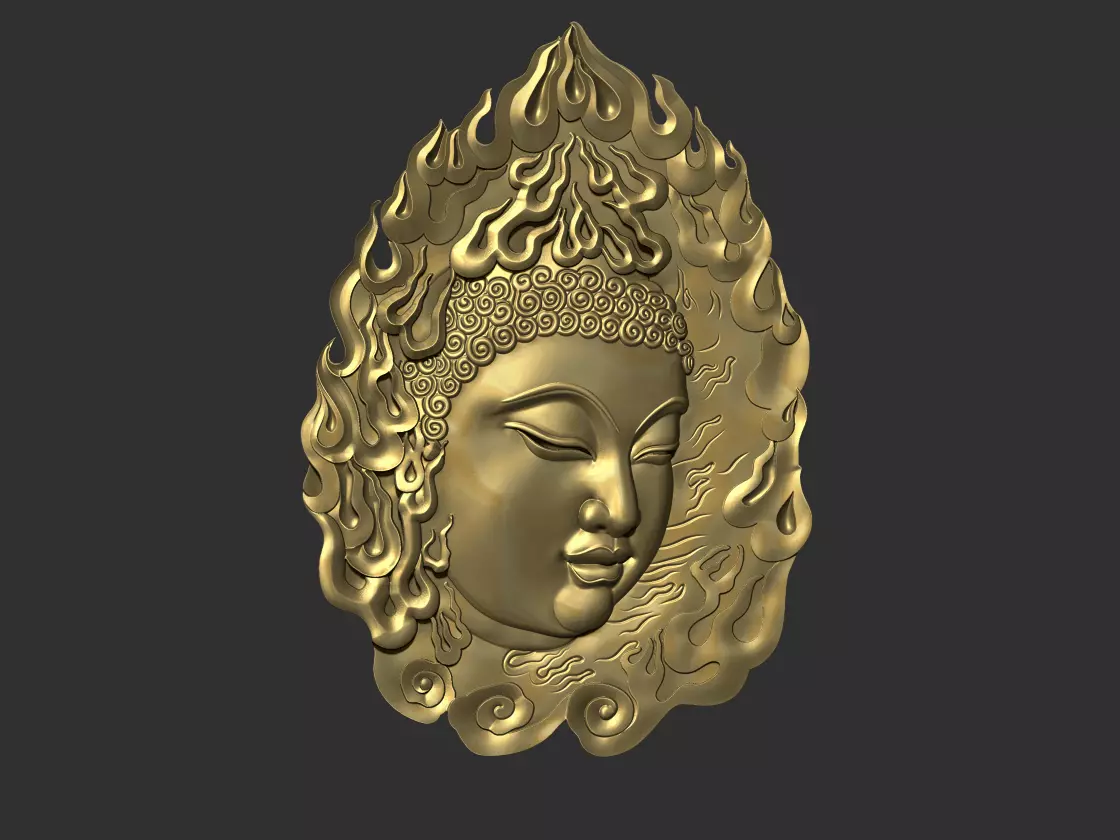 buddha face 3D print model_0