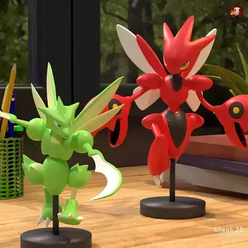 Pokemon Scyther evolution pack 3D print model