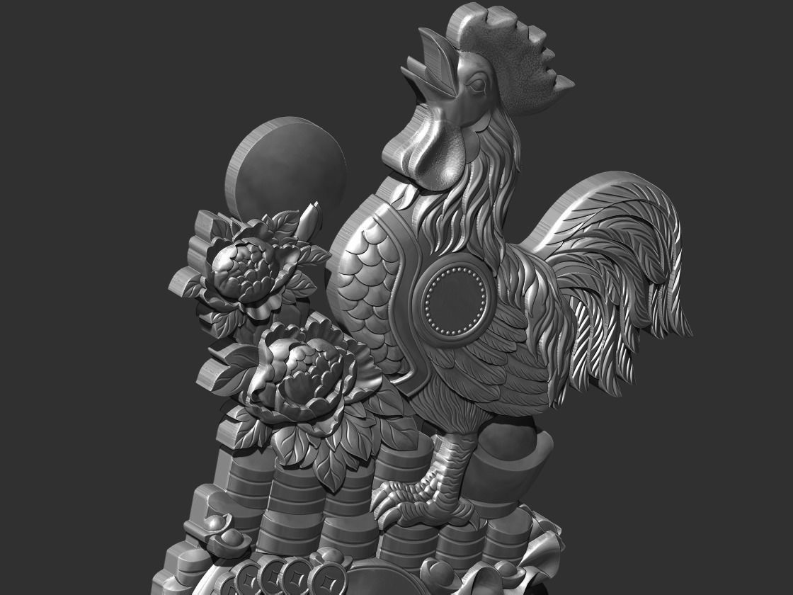 rooster silhouette of 3D print model_5