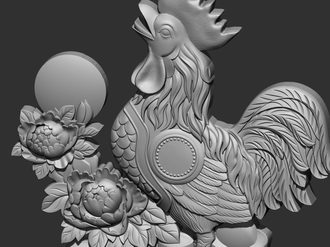 rooster silhouette of 3D print model_7