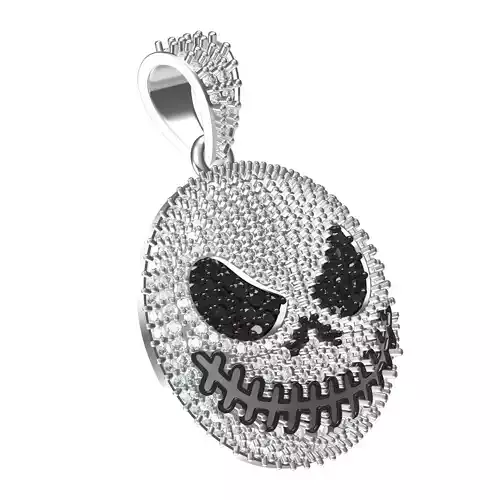 Jack Skellington Head Hip Hop Pendant