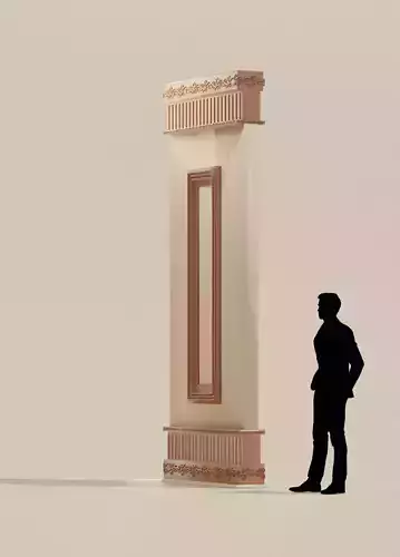 Wall With Decorations Low-poly 3D model