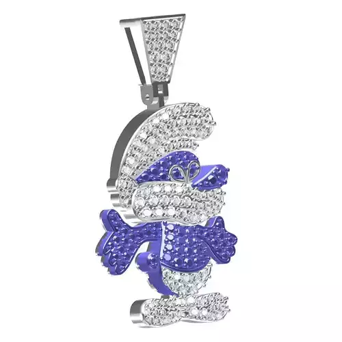 Papa Smurf Hip Hop Diamond Pendant 3D print model