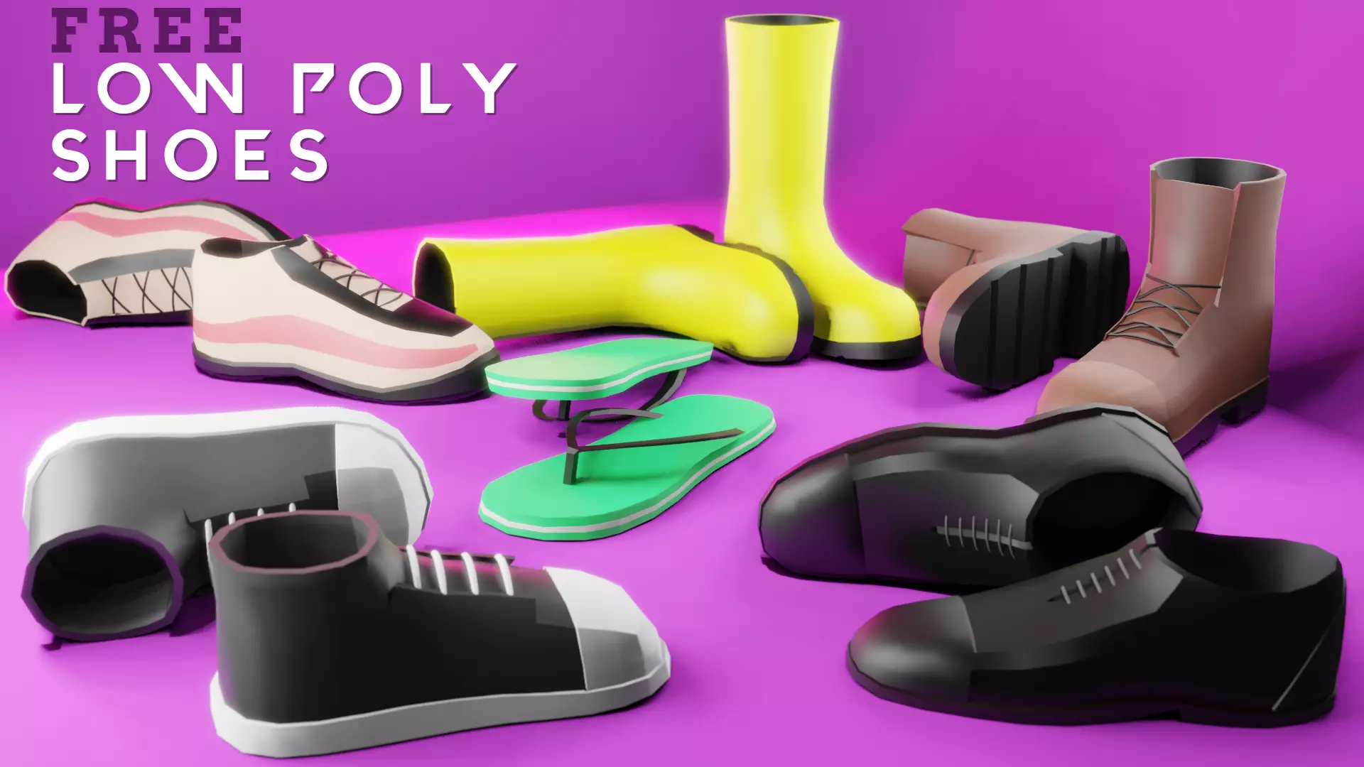 Low poly shoes free Free low-poly 3D model_0