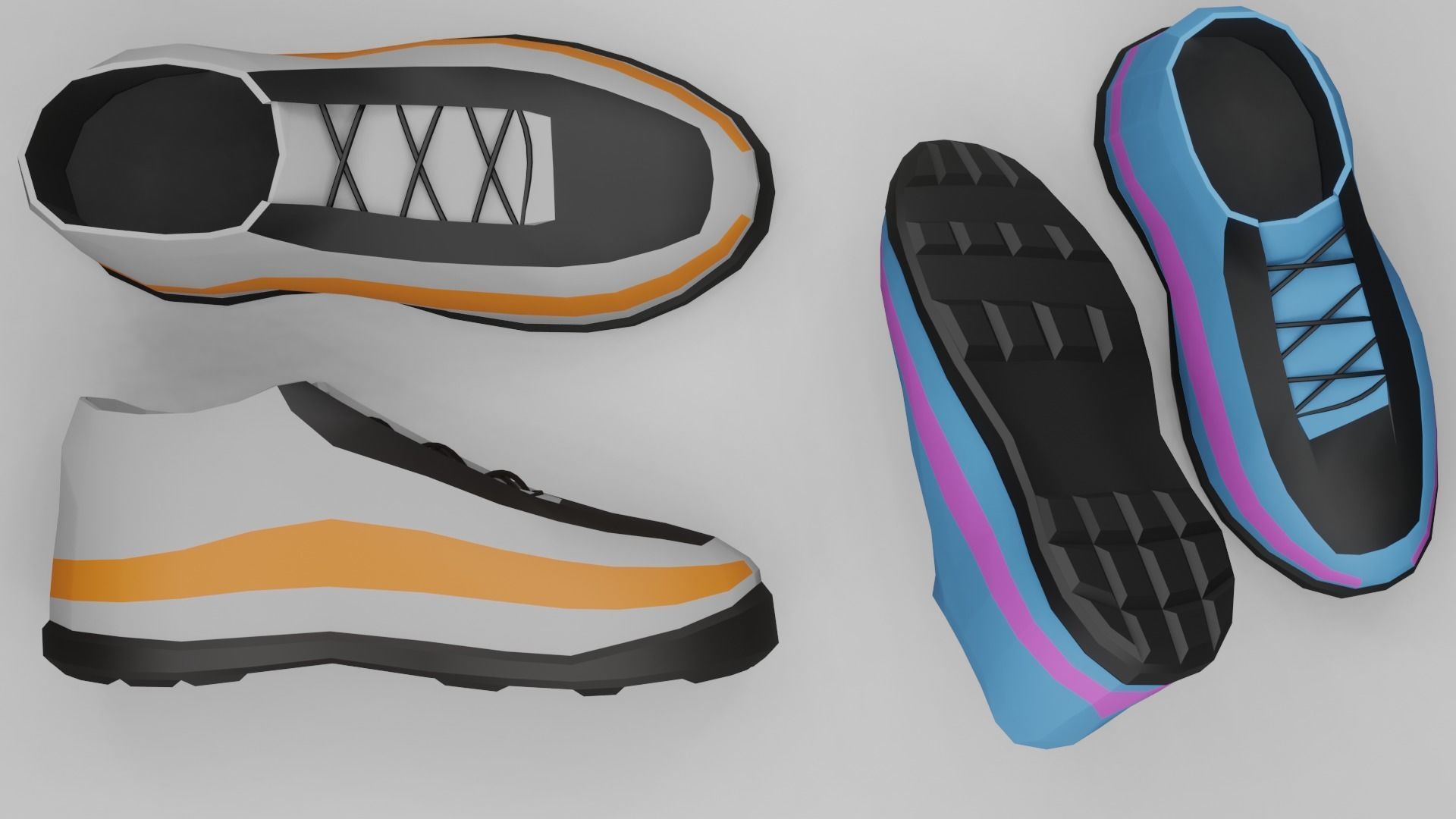 Low poly shoes free Free low-poly 3D model_7