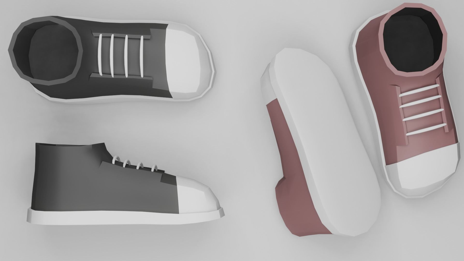 Low poly shoes free Free low-poly 3D model_9