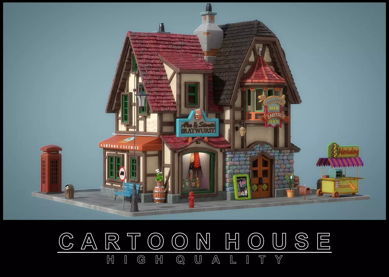 Cartoon House 20 3D model