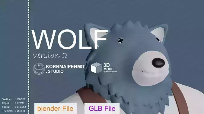 Wolf Character  3D model