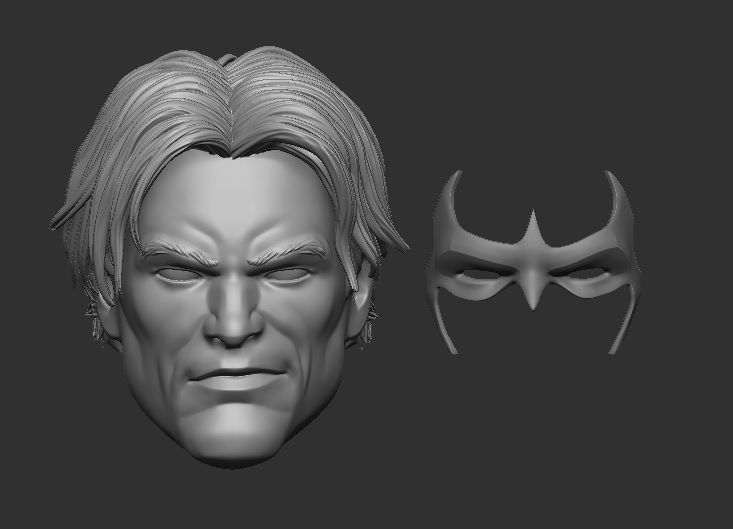 Nightwing - Headsculpt for Action Figures 3D print model_1