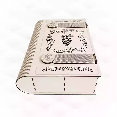 Wine box big book laser cutting design Laser cut drawing