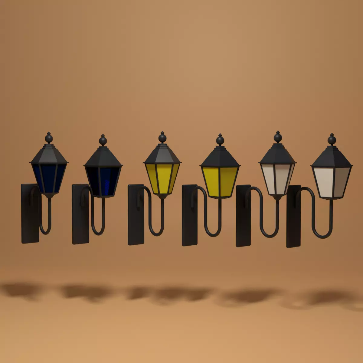 Cartoon Wall Lamps Collection 3D model_0