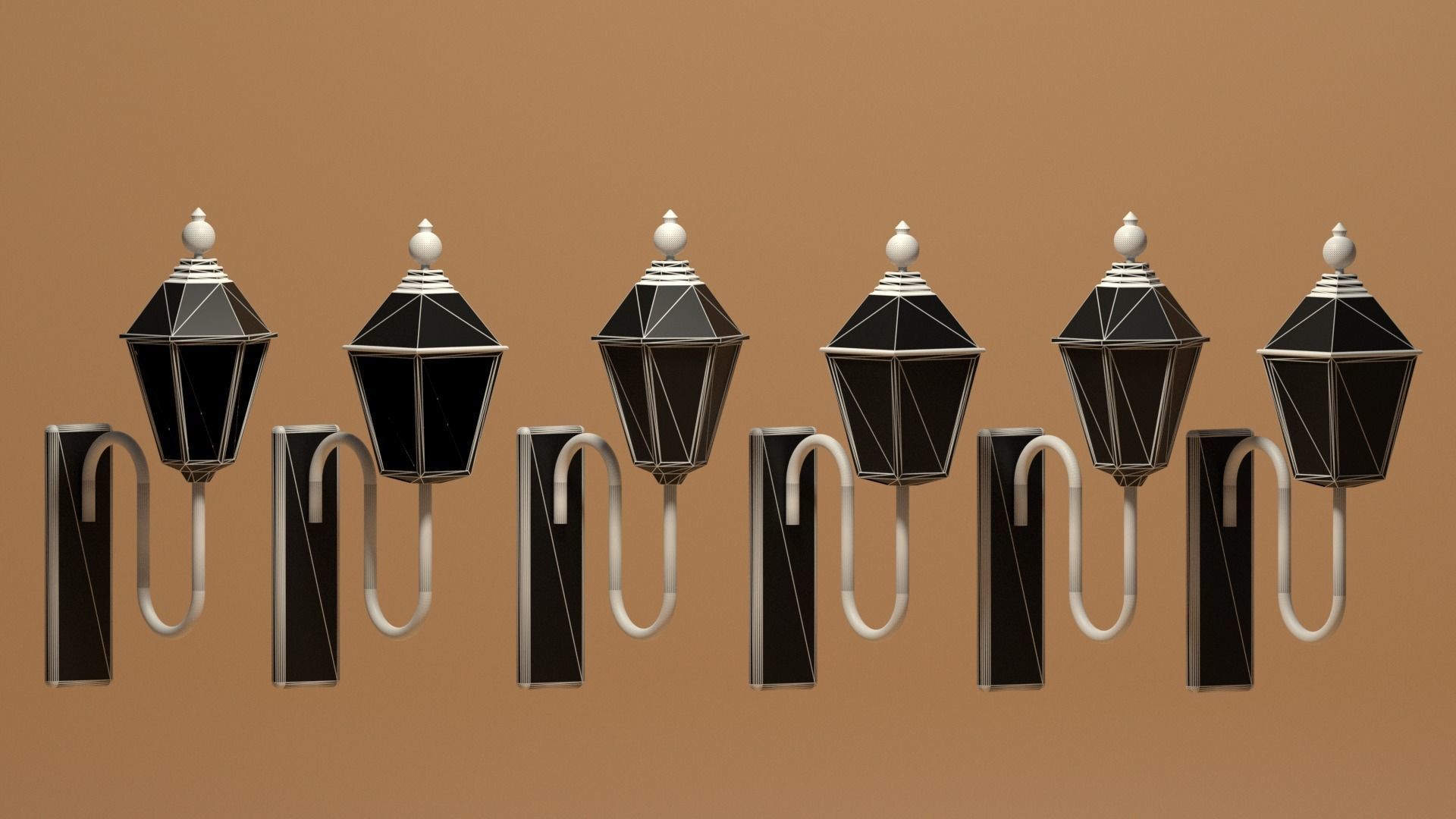Cartoon Wall Lamps Collection 3D model_8