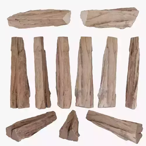 PSWooden010 scanned Wood chips Low-poly 3D model