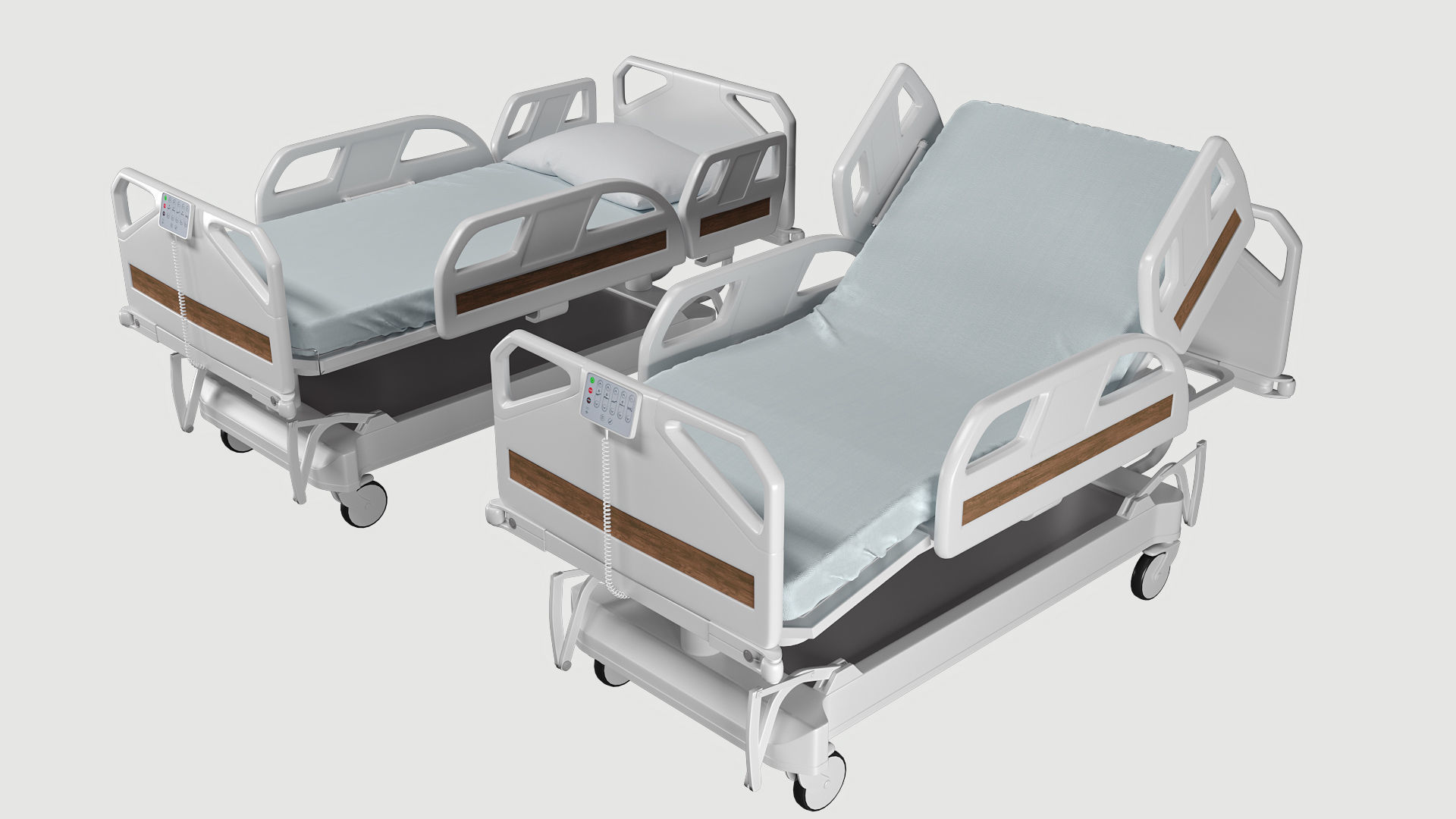 Hospital bed 3D model_4
