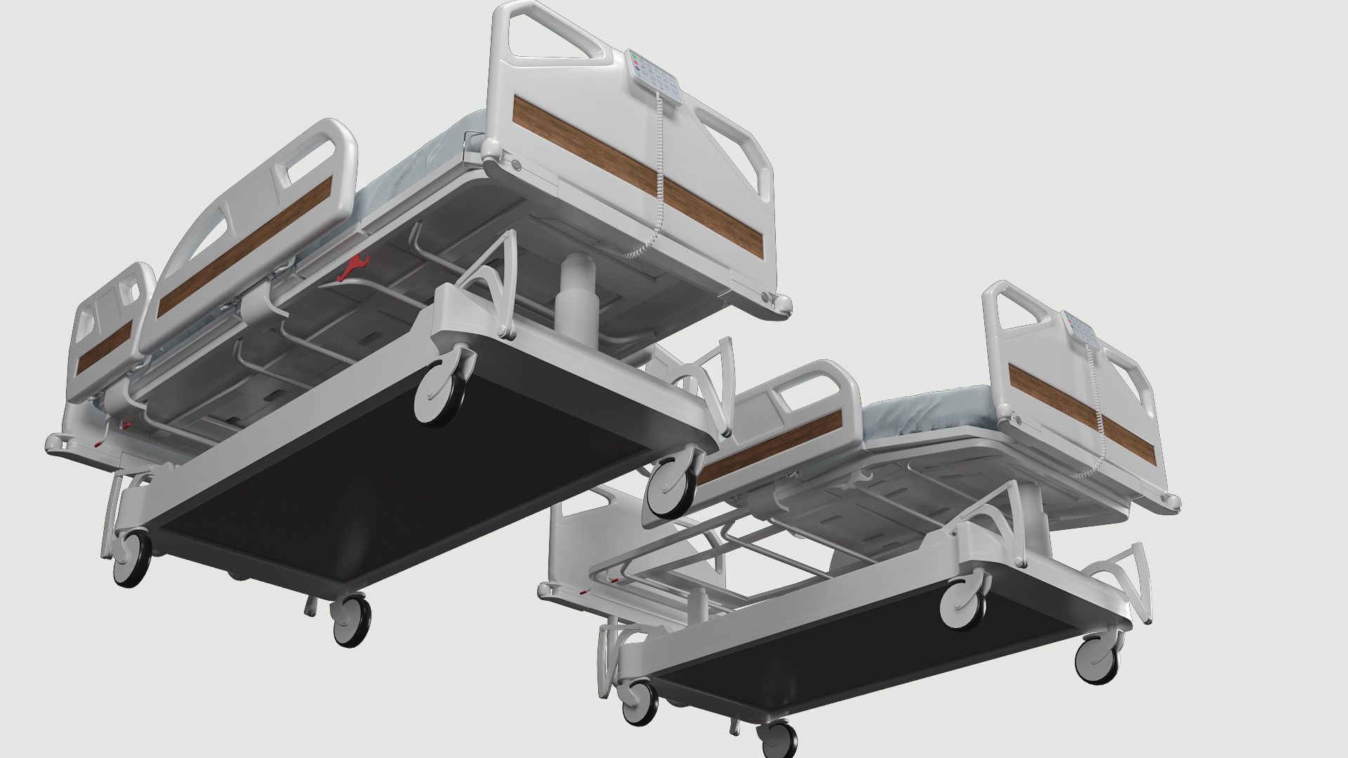 Hospital bed 3D model_6