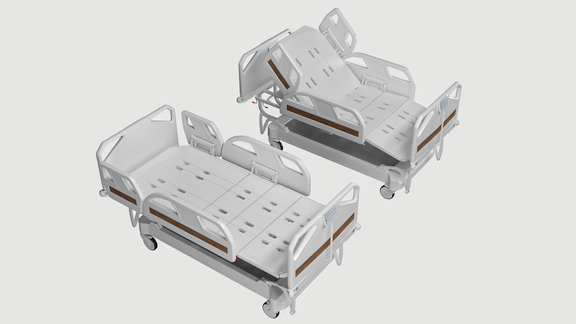 Hospital bed 3D model_2