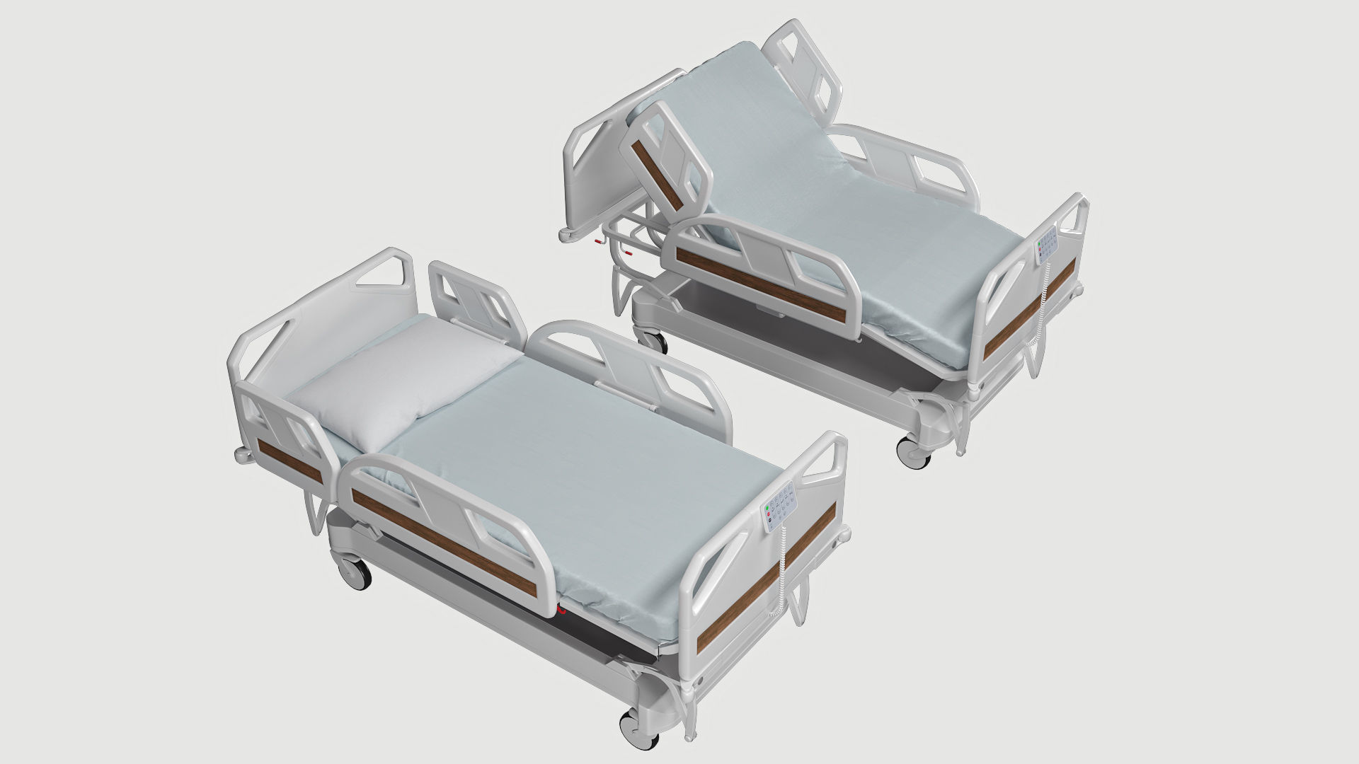Hospital bed 3D model_1