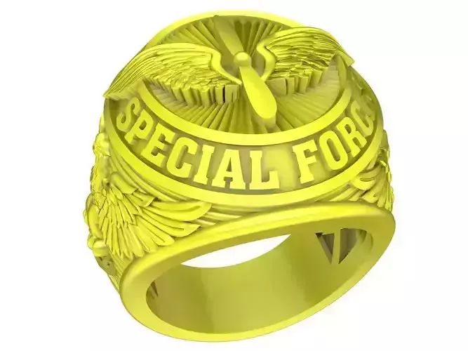 us army angle wings with eagle men ring 4751