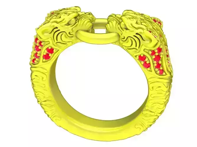 zodiac diamond tiger men ring 4753