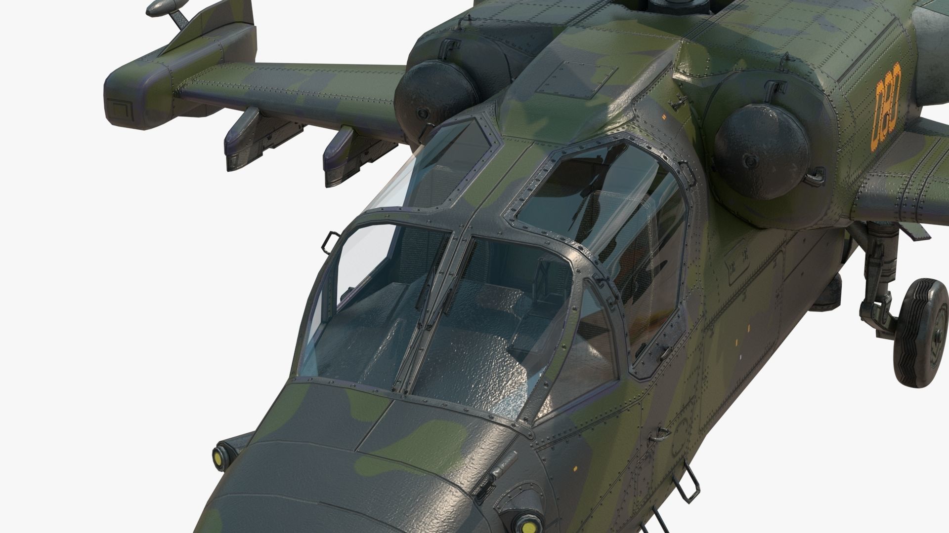 Attack Helicopter KA52 Black Shark Hokum Low-poly 3D model_20