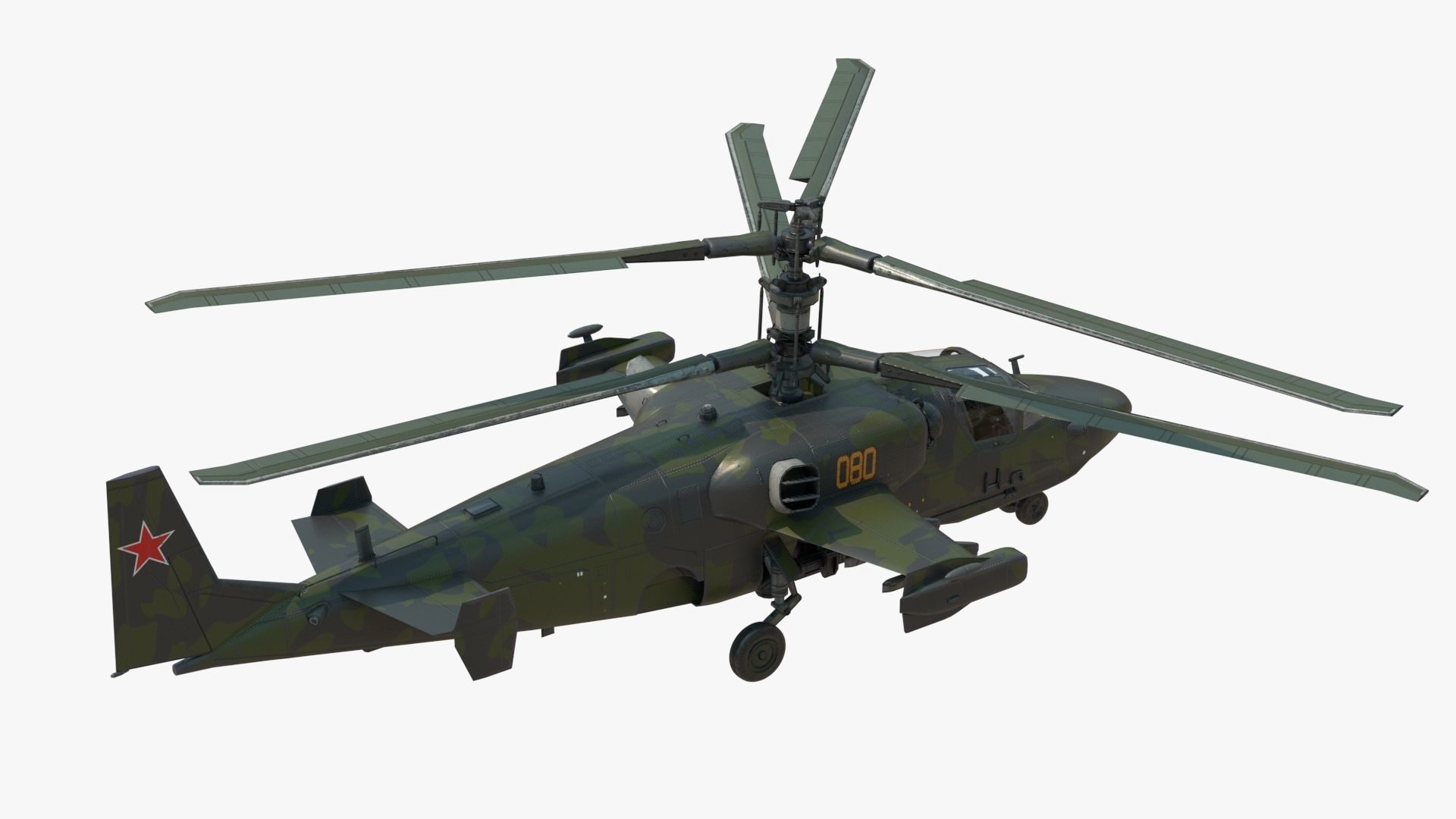 Attack Helicopter KA52 Black Shark Hokum Low-poly 3D model_3